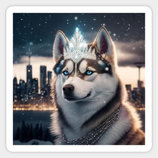 Sparkling Siberian Husky Sticker